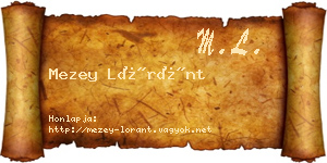 Mezey Lóránt névjegykártya