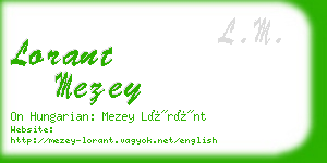 lorant mezey business card